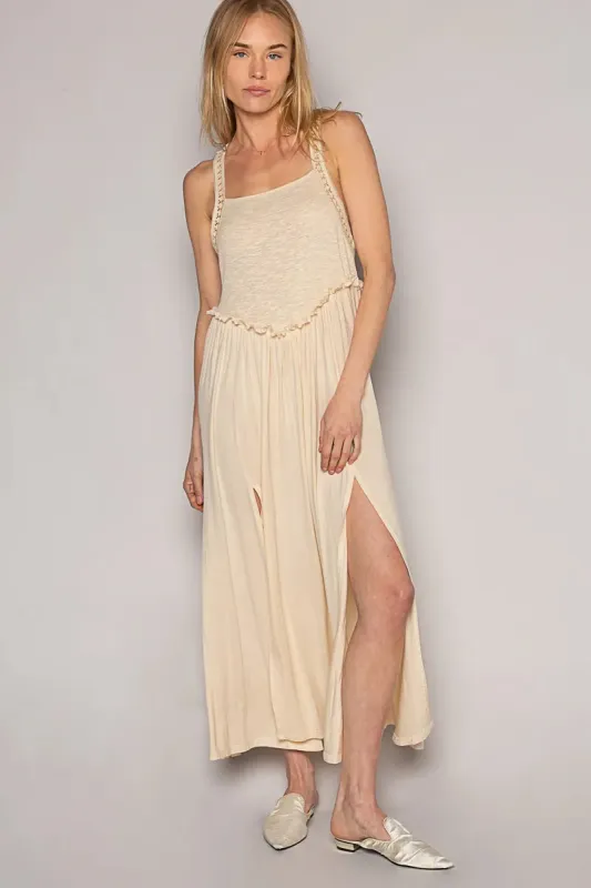 POL Frill Slit Square Neck Cami Dress sold by Charming Charlie