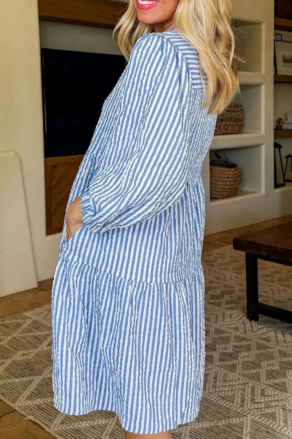 Stripe Tiered Shift Dress with Pockets sold by Charming Charlie product image thumbnail 5