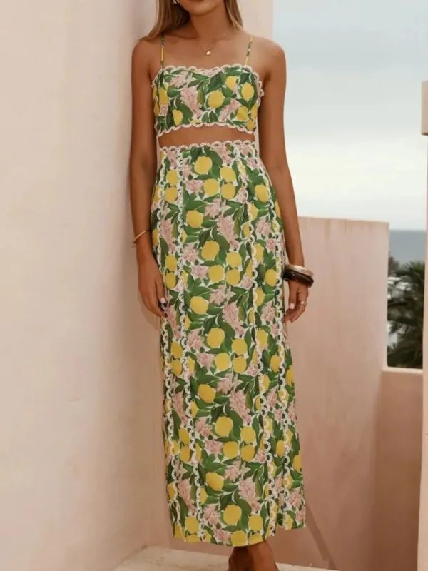 Printed Cami and Maxi Skirt Set sold by Charming Charlie