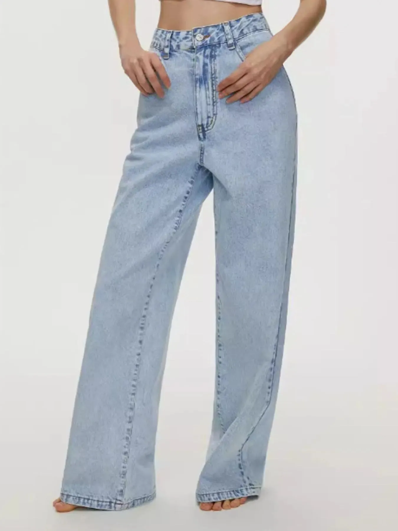 High-Waisted Wide Leg Jeans sold by Charming Charlie product image thumbnail 3
