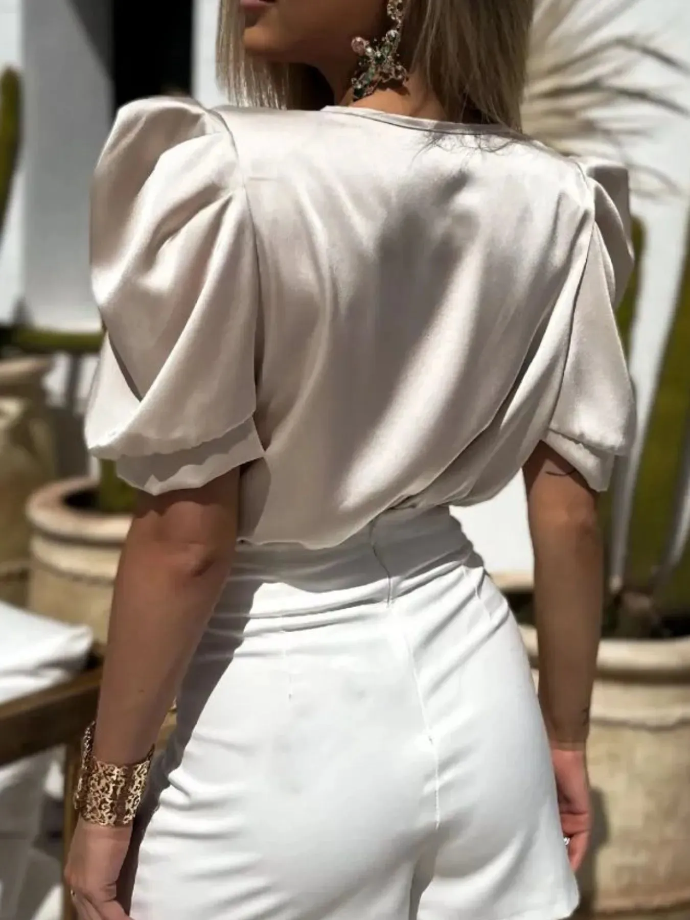 Surplice Puff Sleeve Shirt sold by Charming Charlie product image thumbnail 3