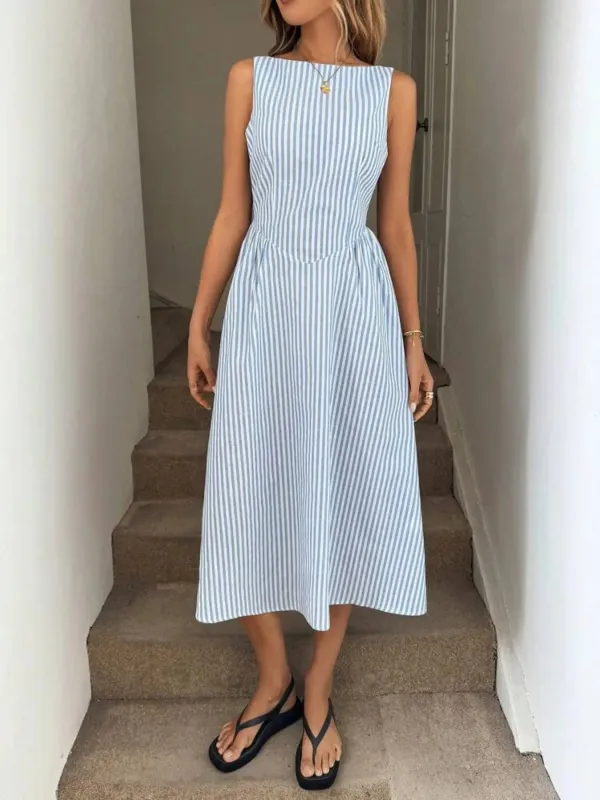 Sleeveless Striped Midi Dress sold by Charming Charlie
