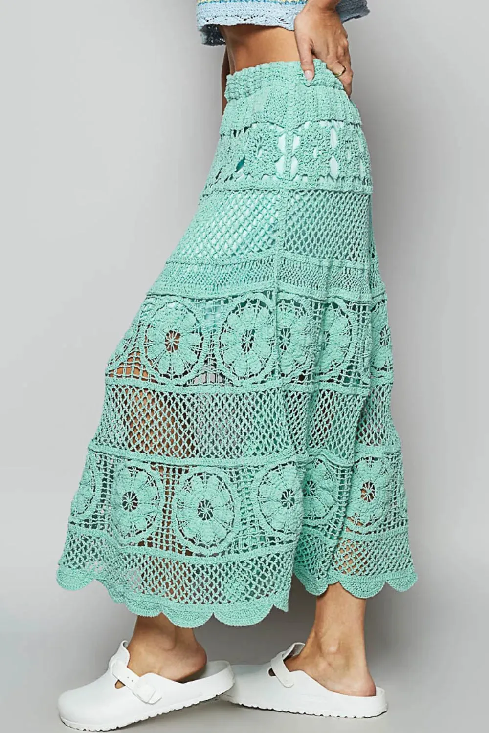 POL Lace Tiered Midi Skirt sold by Charming Charlie product image thumbnail 2