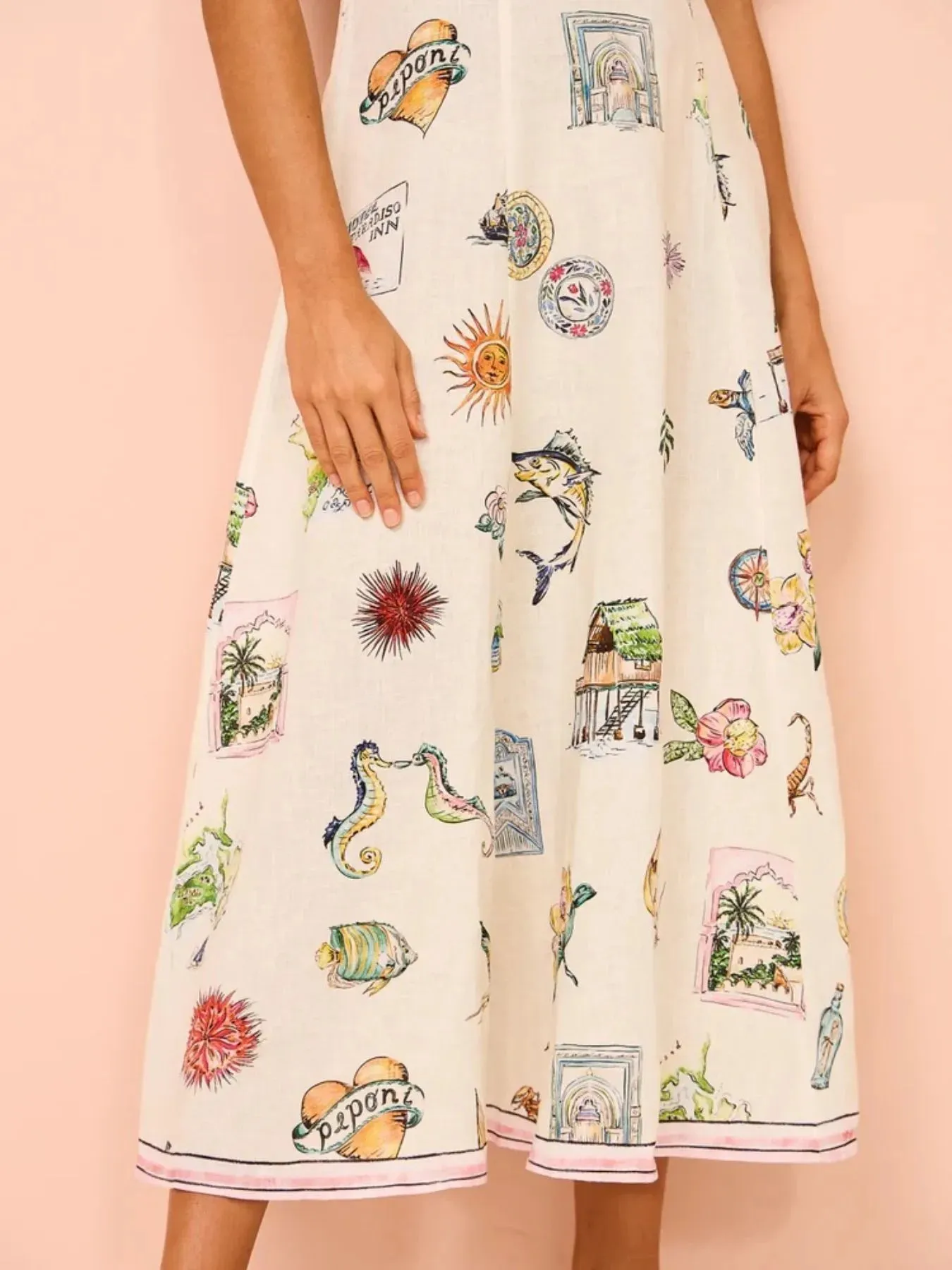 Printed Round Neck Puff Sleeve Midi Dress sold by Charming Charlie product image thumbnail 5