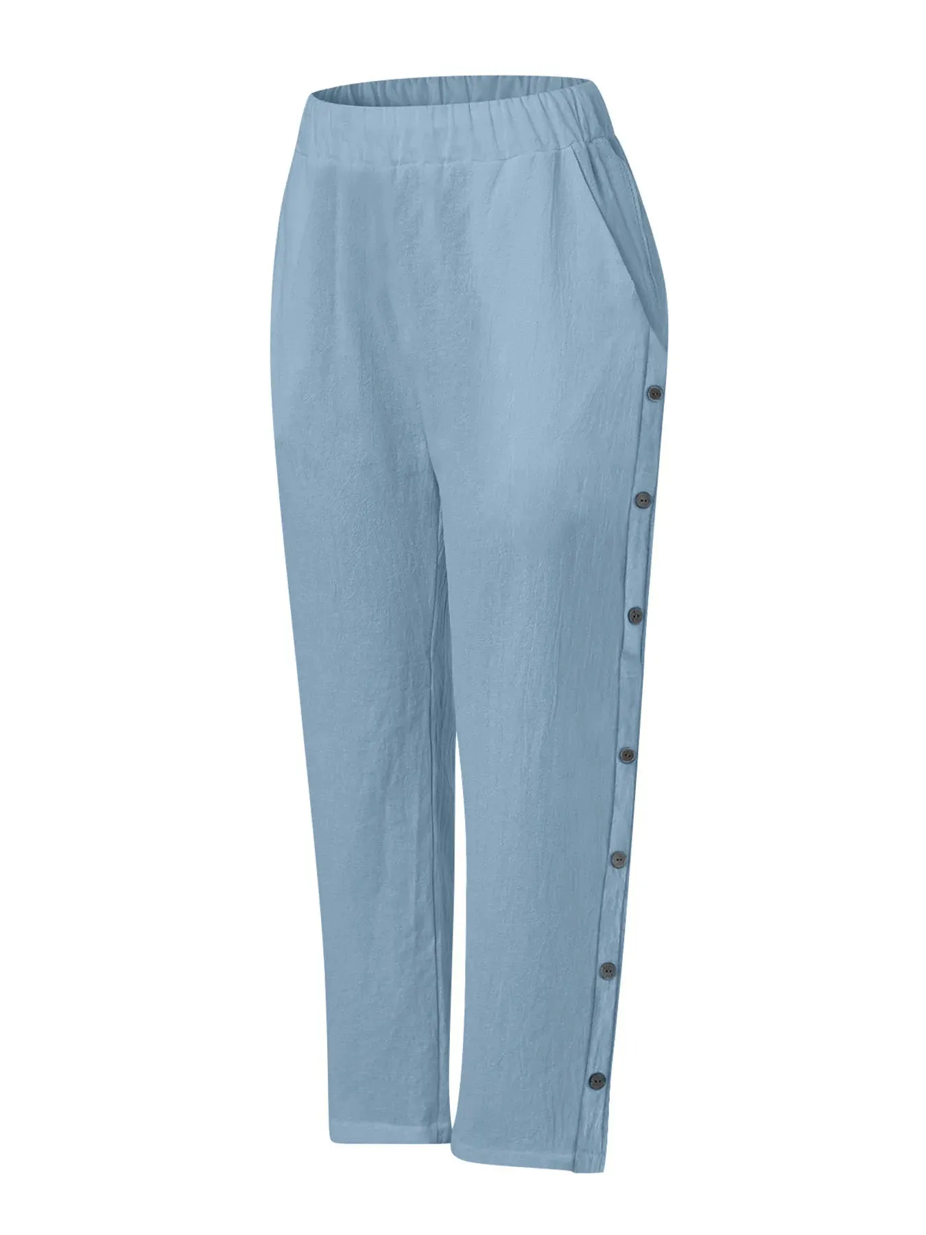 Full Size Side Decor Button Casual Wide Leg Pants Plus Size sold by Charming Charlie product image thumbnail 5