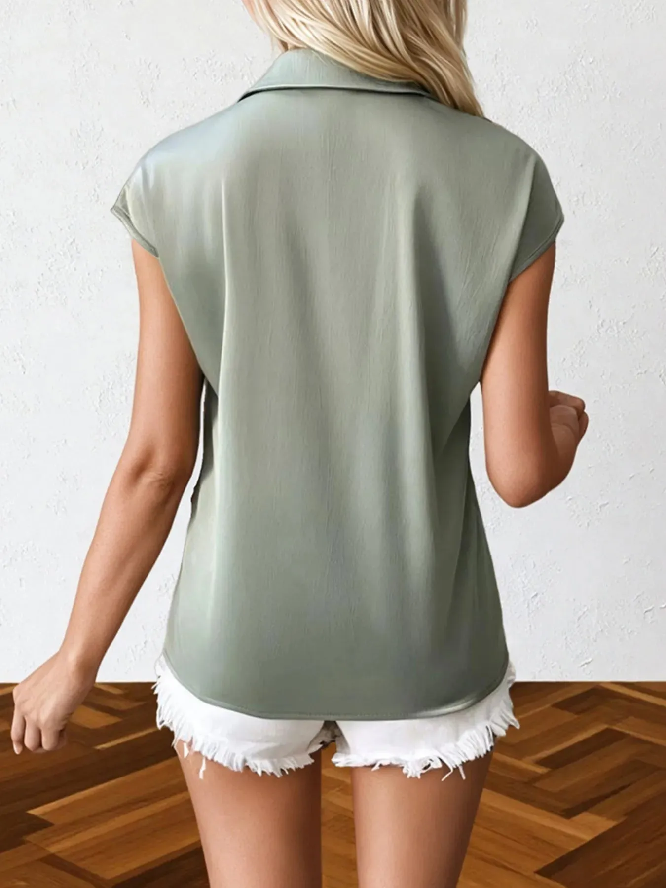 Johnny Collar Short Sleeve Blouse sold by Charming Charlie product image thumbnail 3
