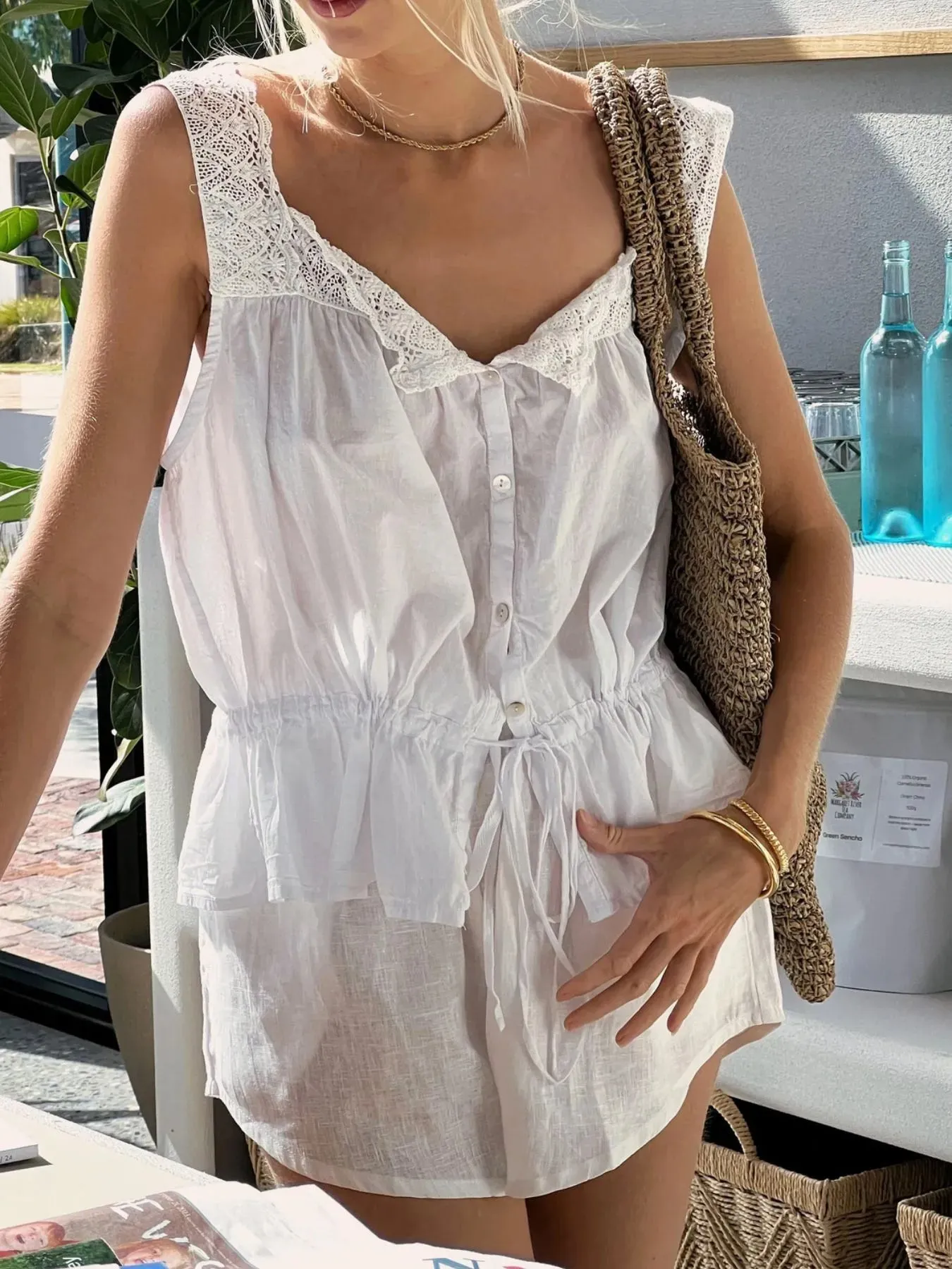 Lace Detail Tank and Shorts Set sold by Charming Charlie