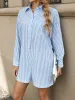 Striped Button Front Long Sleeve Romper sold by Charming Charlie