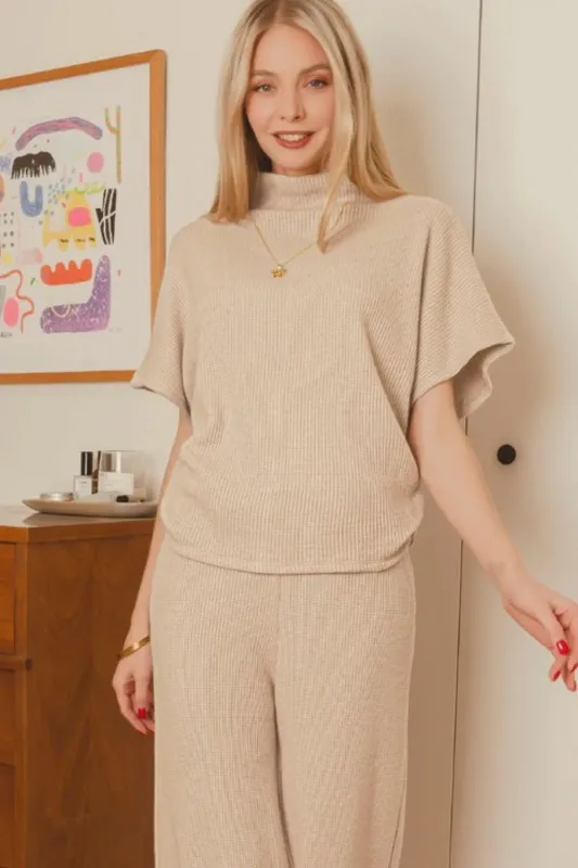 Zenana Sweater Mock Neck Top & Long Pants Set sold by Charming Charlie