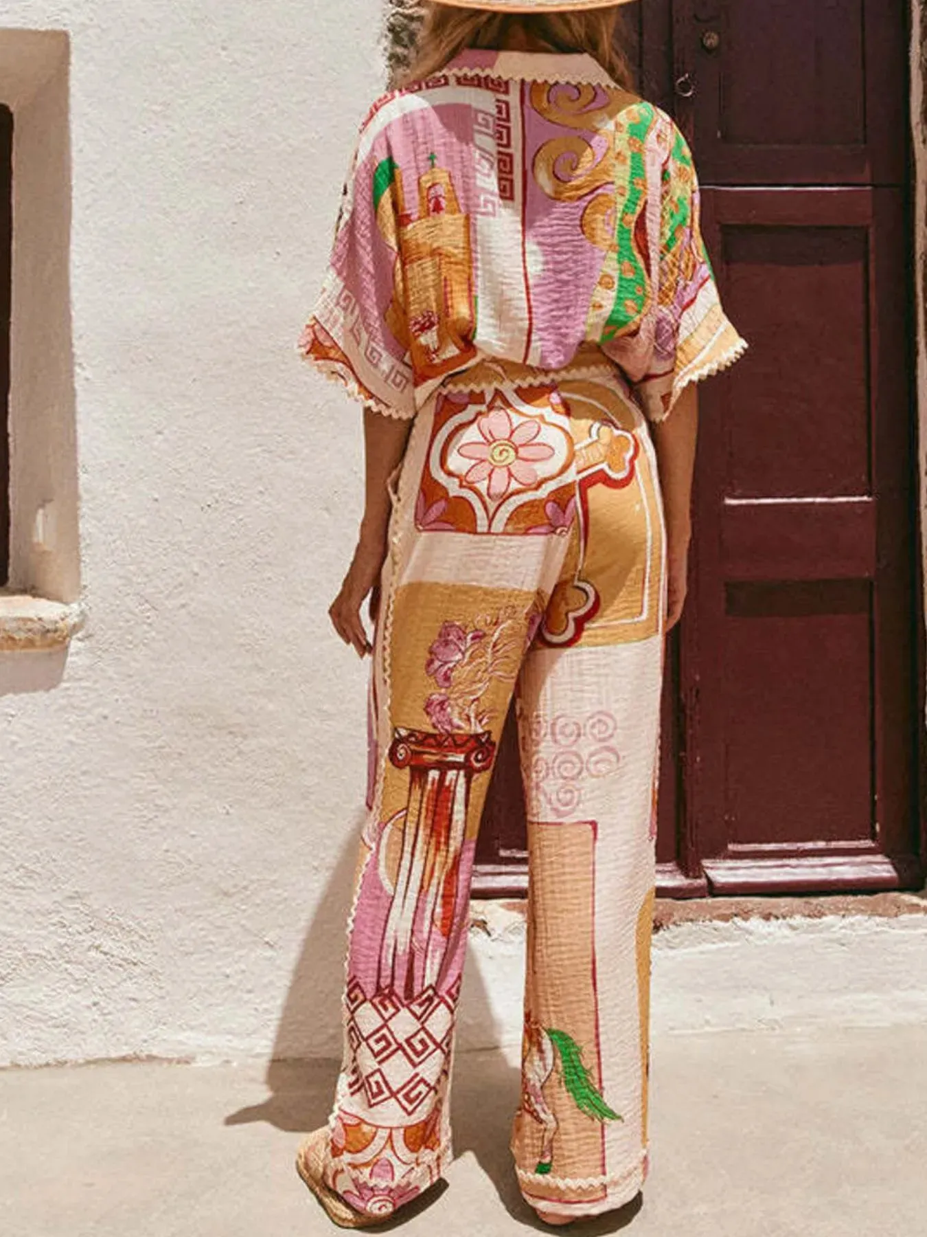 Printed Button Up Shirt and Shorts Set sold by Charming Charlie product image thumbnail 5