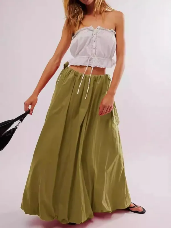 Side Bow Maxi Skirt with Pockets sold by Charming Charlie