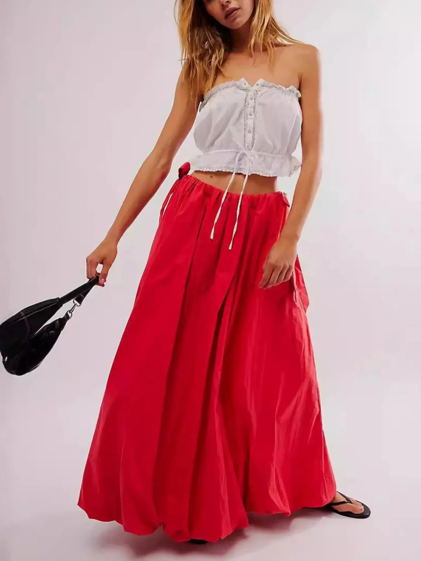 Side Bow Maxi Skirt with Pockets sold by Charming Charlie product image thumbnail 4