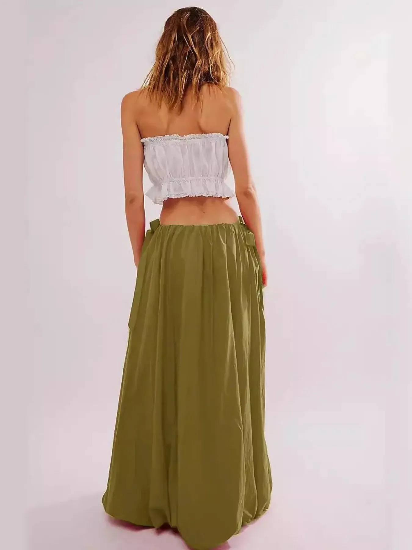 Side Bow Maxi Skirt with Pockets sold by Charming Charlie product image thumbnail 2