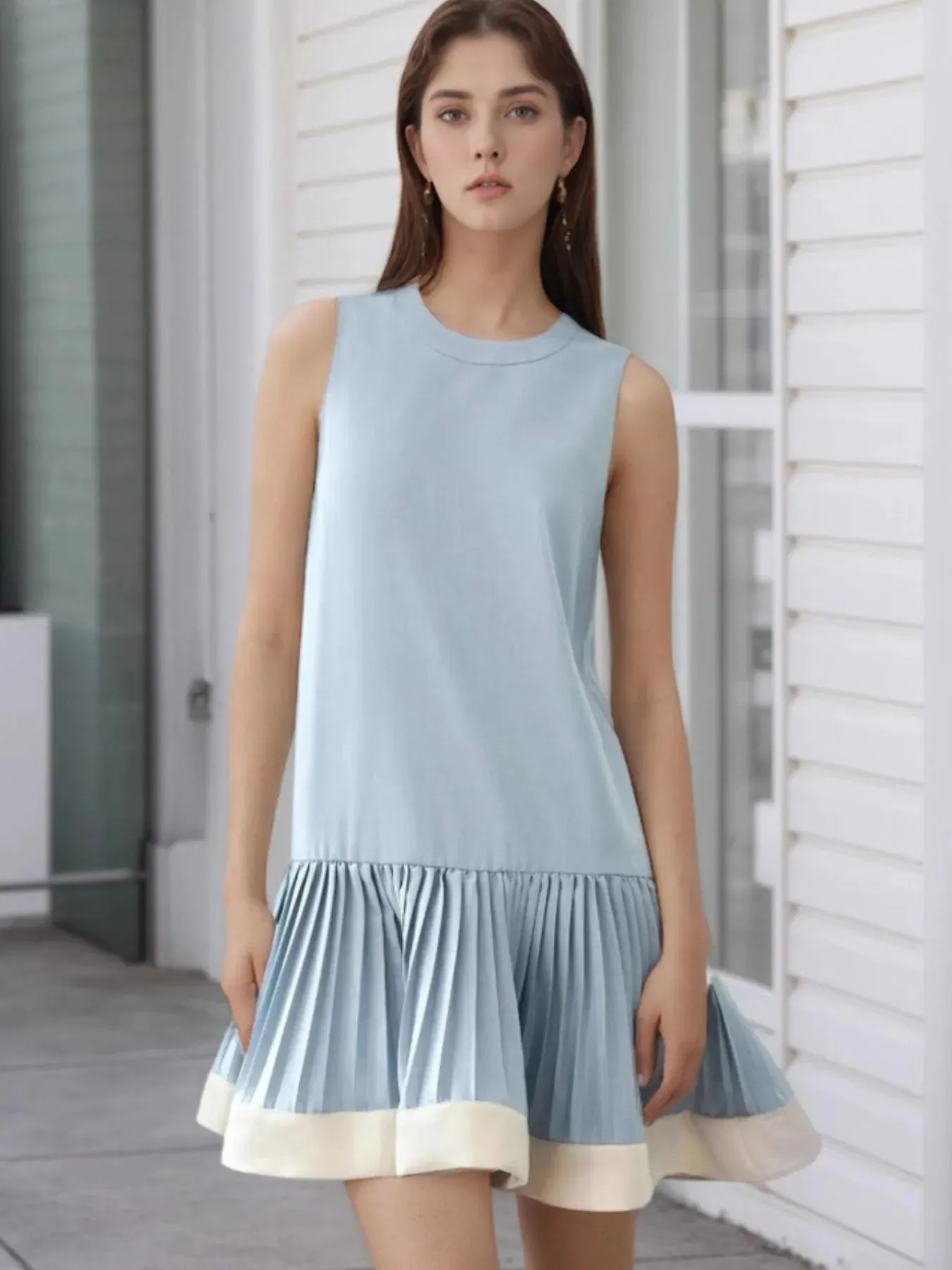 Sleeveless Pleated Hem Dress sold by Charming Charlie