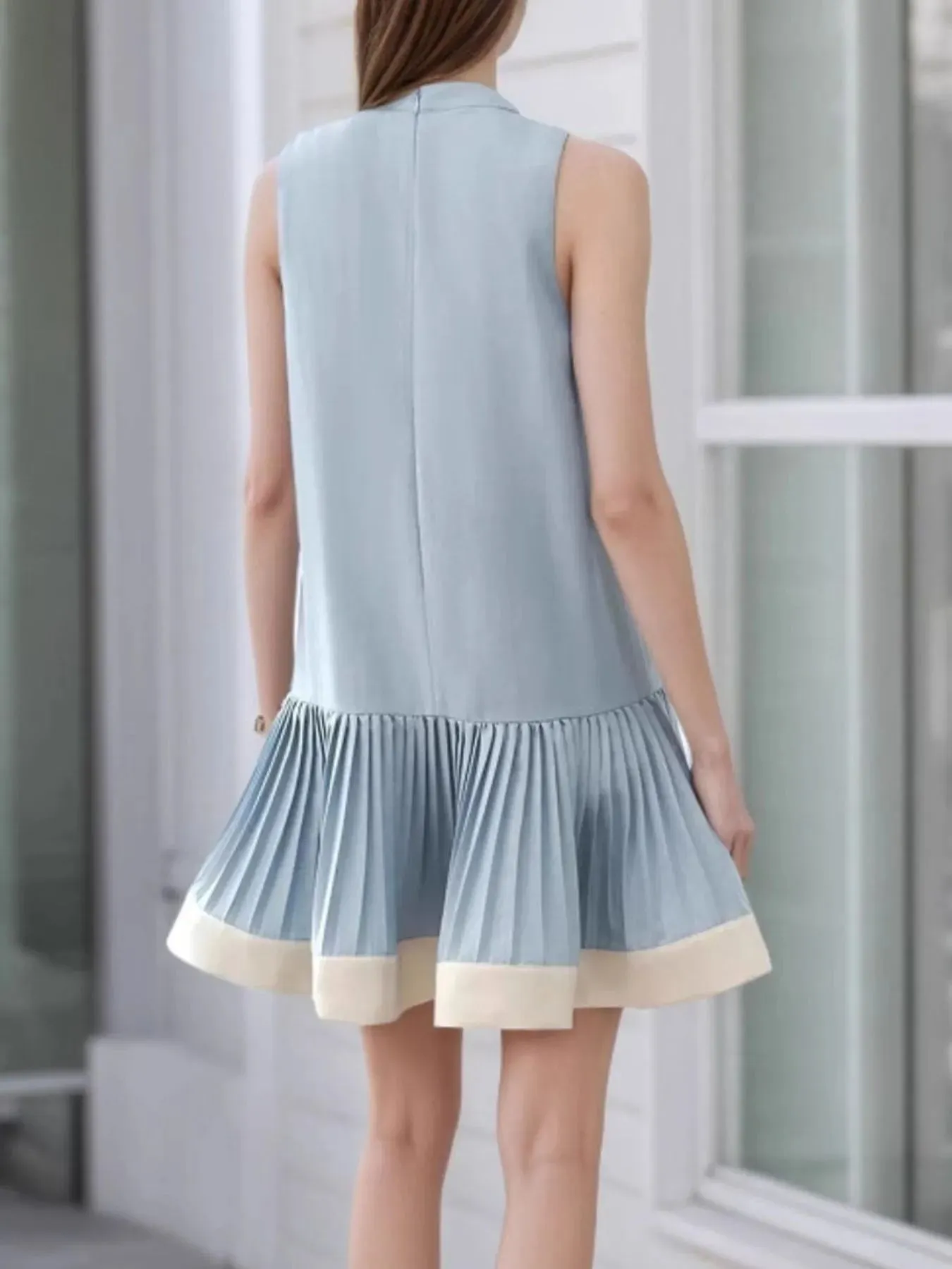 Sleeveless Pleated Hem Dress sold by Charming Charlie product image thumbnail 3