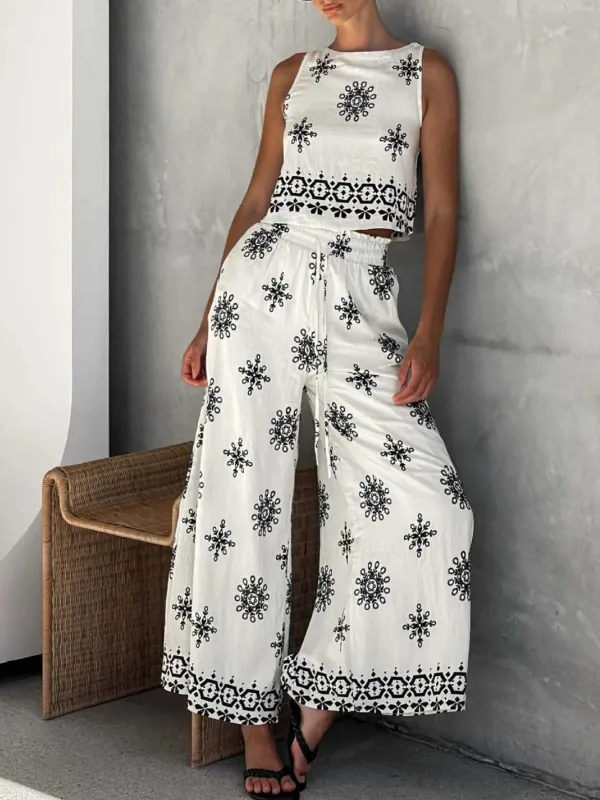 Printed Tank and Pants Set sold by Charming Charlie