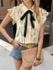 Button Down Ruffled Cap Sleeve Shirt sold by Charming Charlie
