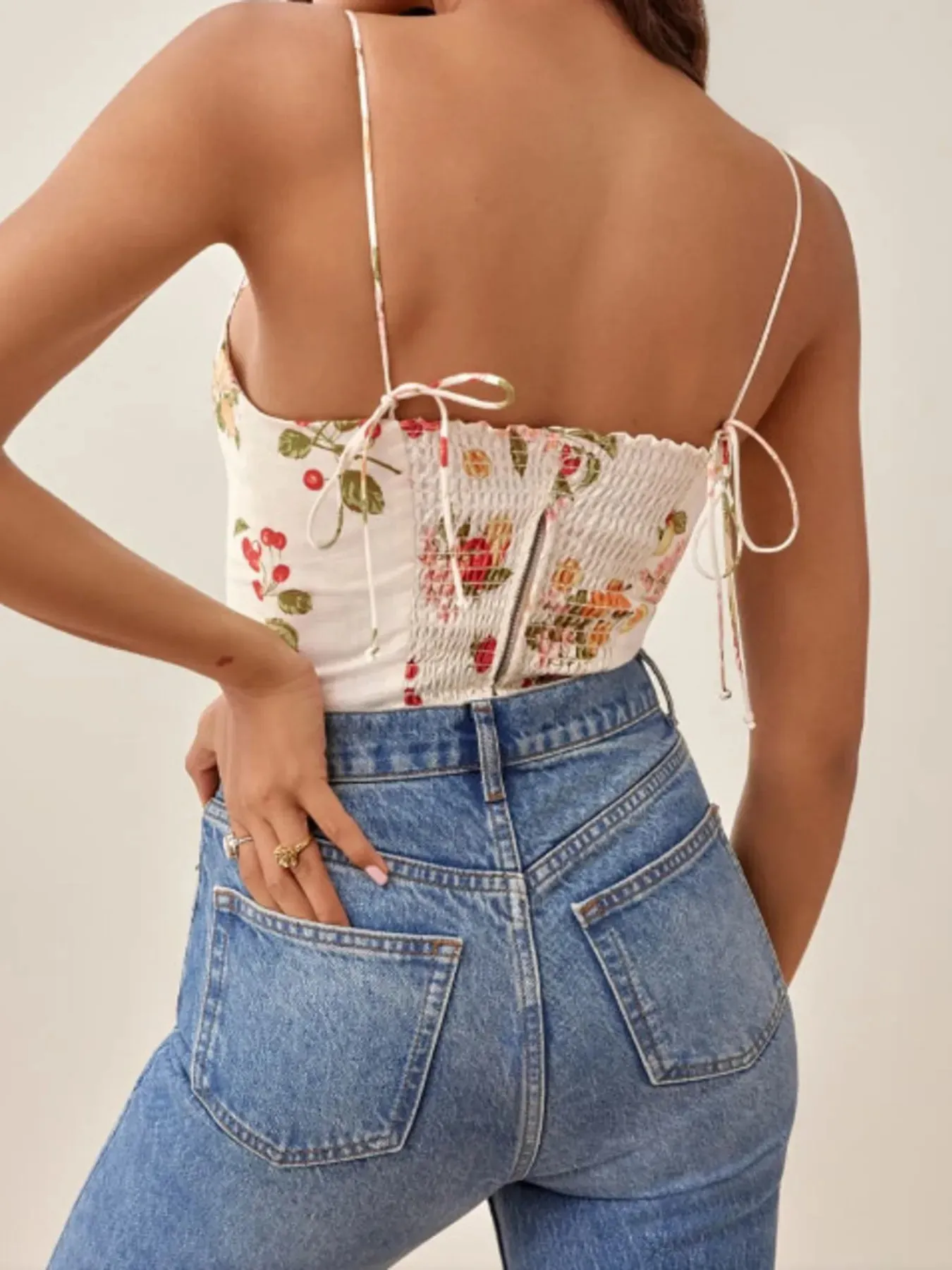 Printed Smocked Cami Top sold by Charming Charlie product image thumbnail 2