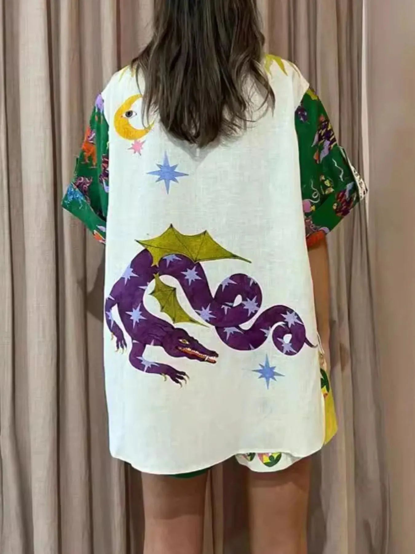 Printed Button Up Shirt and Shorts Set sold by Charming Charlie product image thumbnail 5