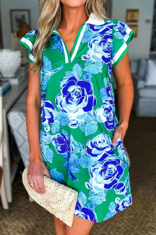 Printed Ruffled Sleeve Mini Dress sold by Charming Charlie