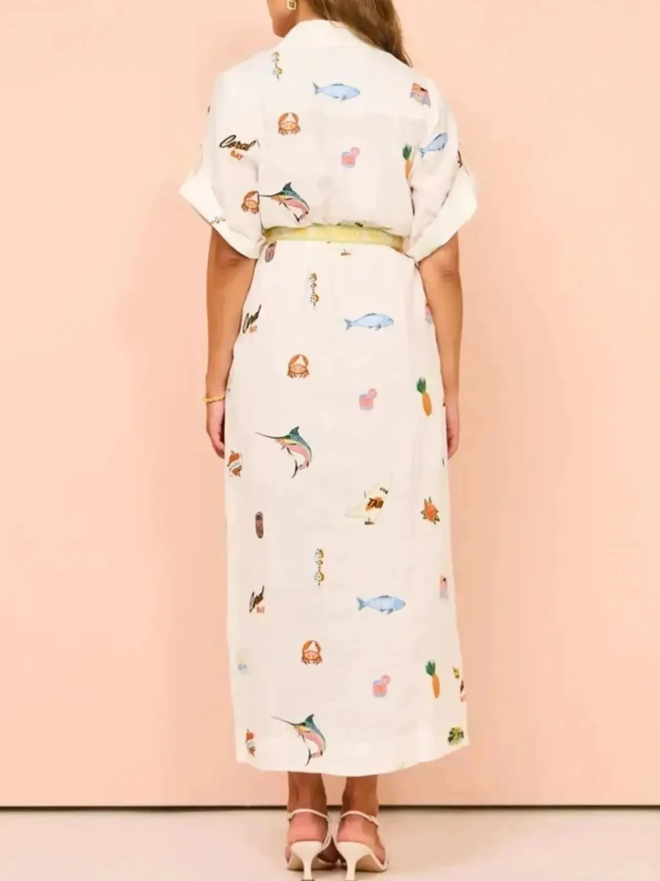 Printed Button Up Shirt Dress sold by Charming Charlie product image thumbnail 5