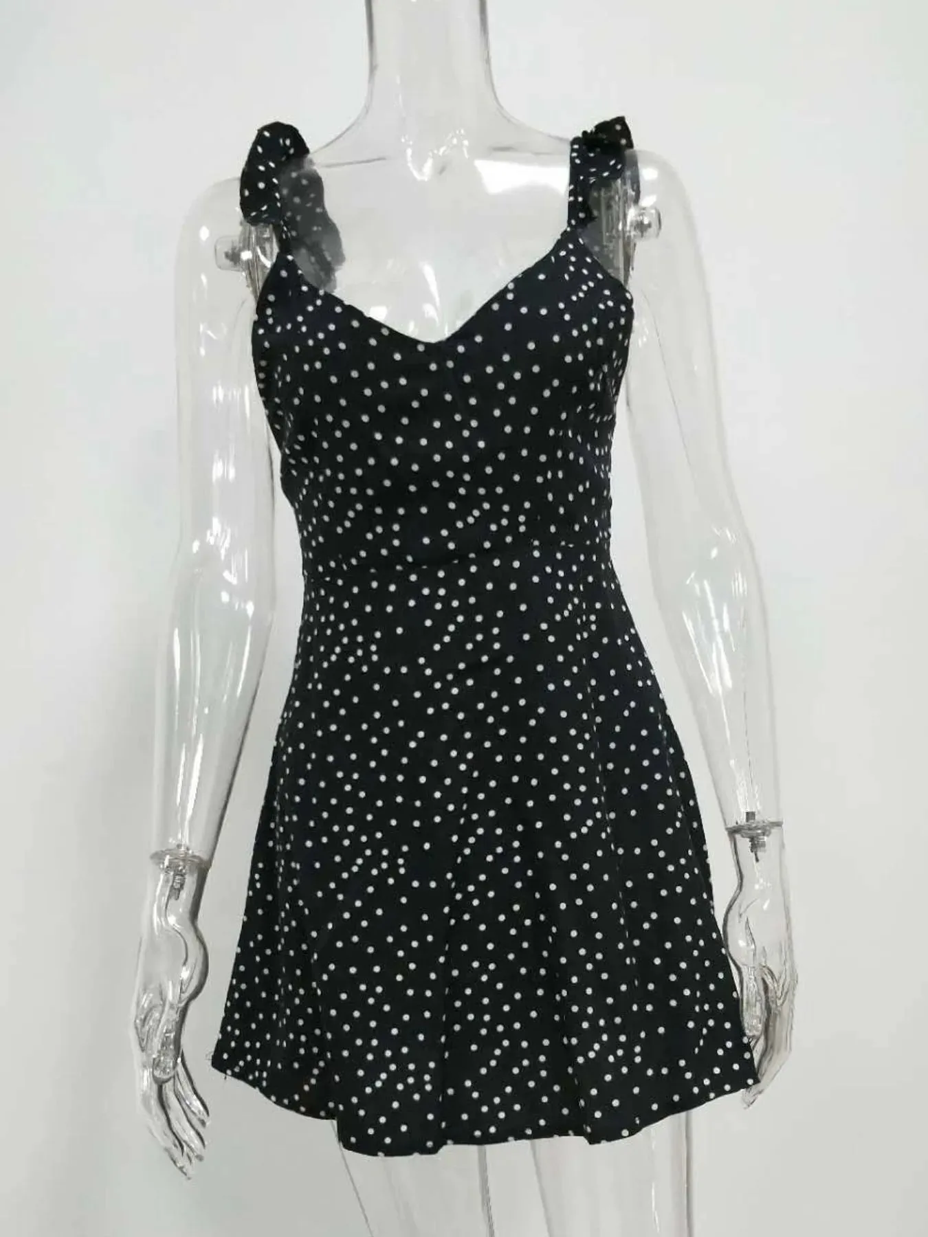 Full Size Polka Dot Tie Back Mini Dress Plus Size sold by Charming Charlie product image thumbnail 5