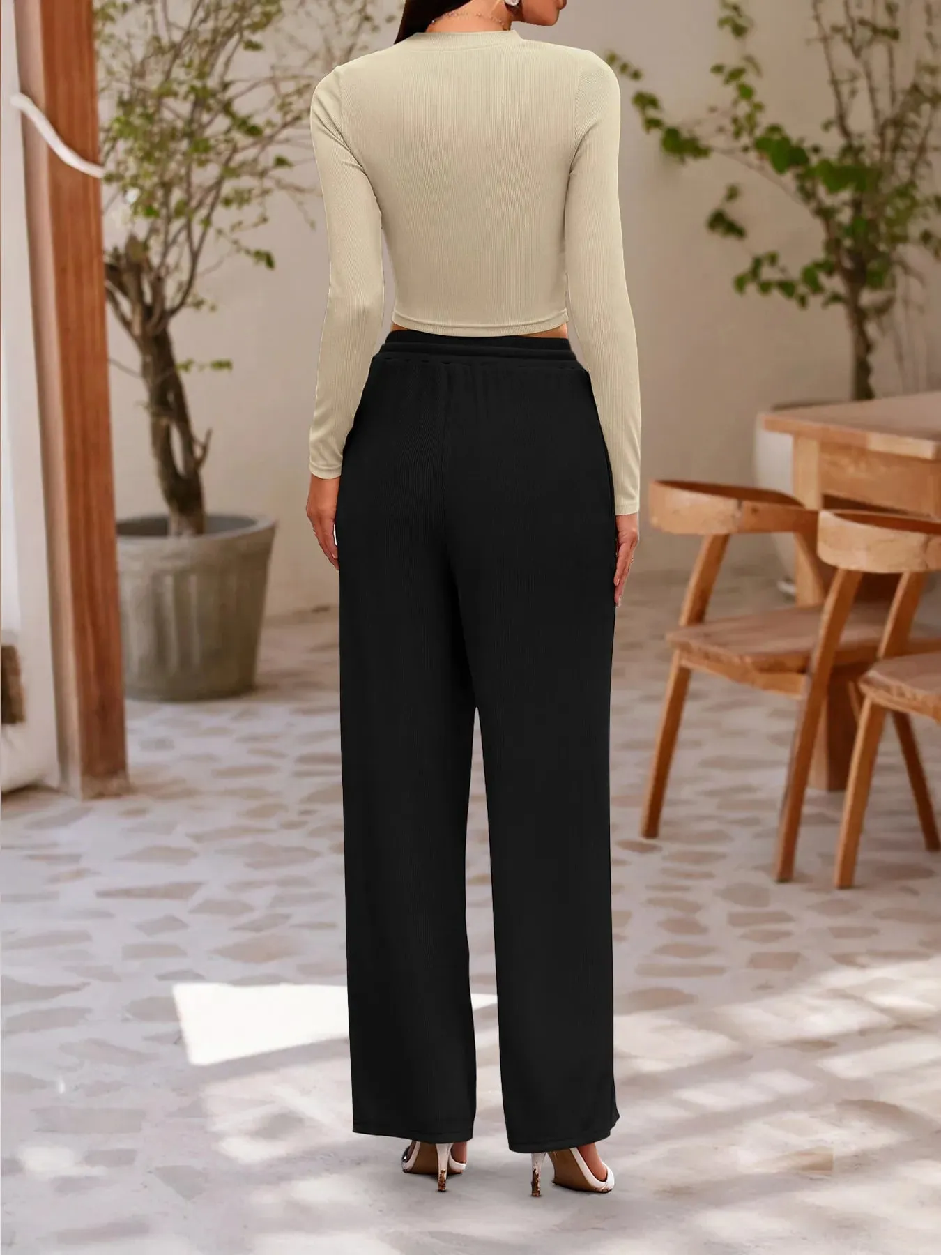 Round Neck Long Sleeve Top and Pants Set sold by Charming Charlie product image thumbnail 5