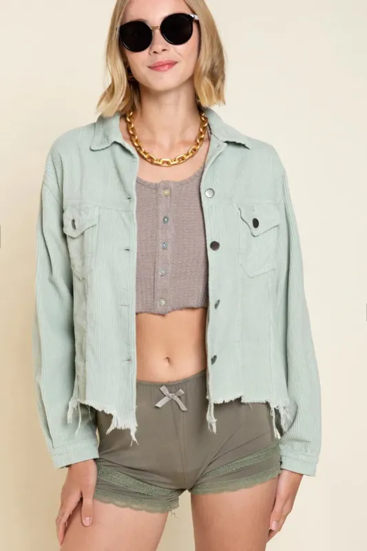 POL Button Down Corduroy Trucker Jacket sold by Charming Charlie
