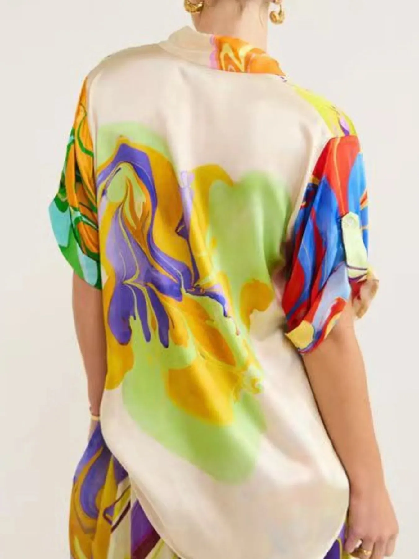 Printed Button Up Shirt and Skirt Set sold by Charming Charlie product image thumbnail 4