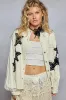 POL Star Patch Raw Hem Button Up Denim Jacket sold by Charming Charlie