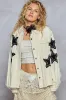 POL Star Patch Raw Hem Button Up Denim Jacket sold by Charming Charlie