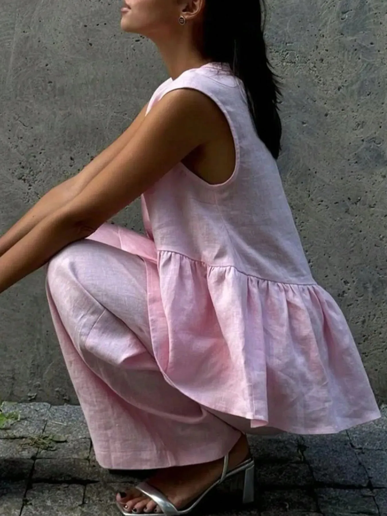 Button Down Peplum Vest and Pants Set sold by Charming Charlie product image thumbnail 2