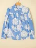 Floral Print Button Up Pleated Detail Puff Sleeve Shirt sold by Charming Charlie