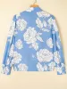 Floral Print Button Up Pleated Detail Puff Sleeve Shirt sold by Charming Charlie