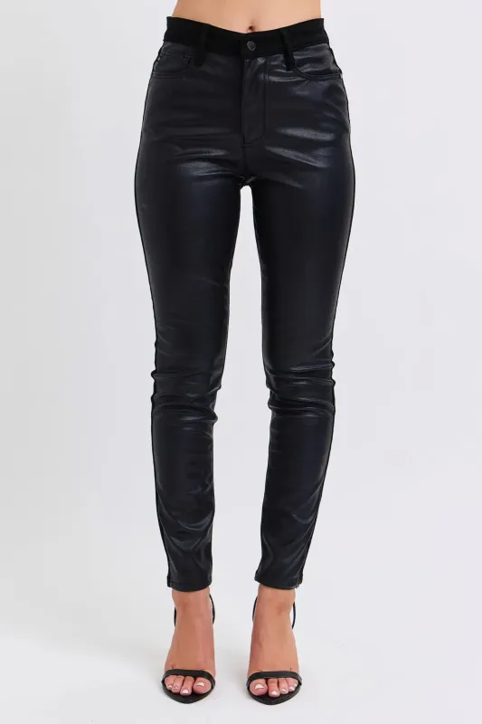 Judy Blue Plus Size HW Faux Leather Skinny Pants sold by Charming Charlie