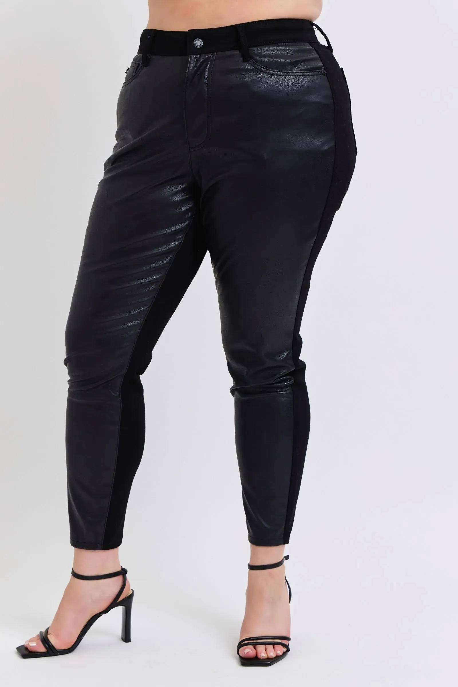 Judy Blue Plus Size HW Faux Leather Skinny Pants sold by Charming Charlie product image thumbnail 5
