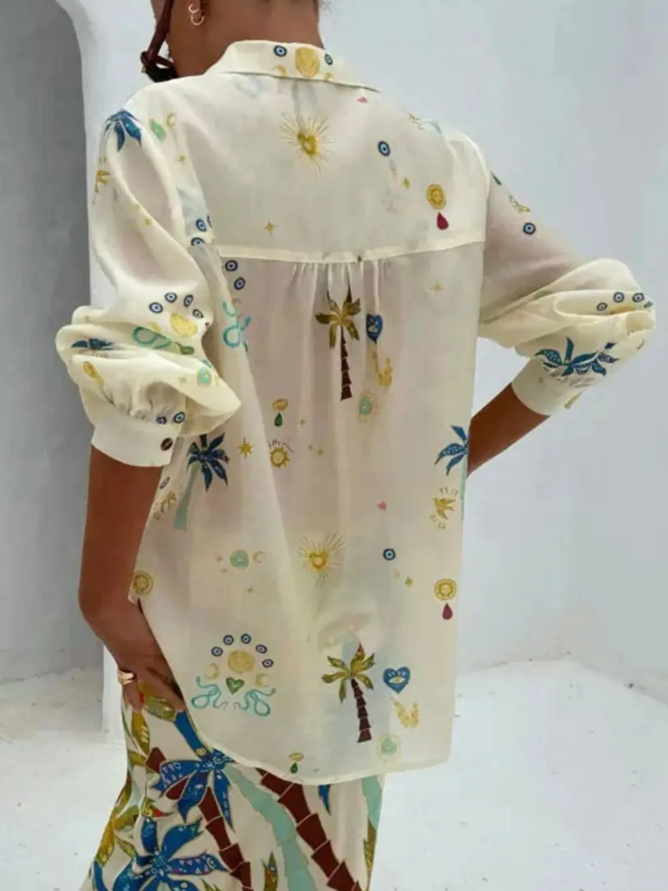 Printed Button Up Shirt and Shorts Set sold by Charming Charlie product image thumbnail 5