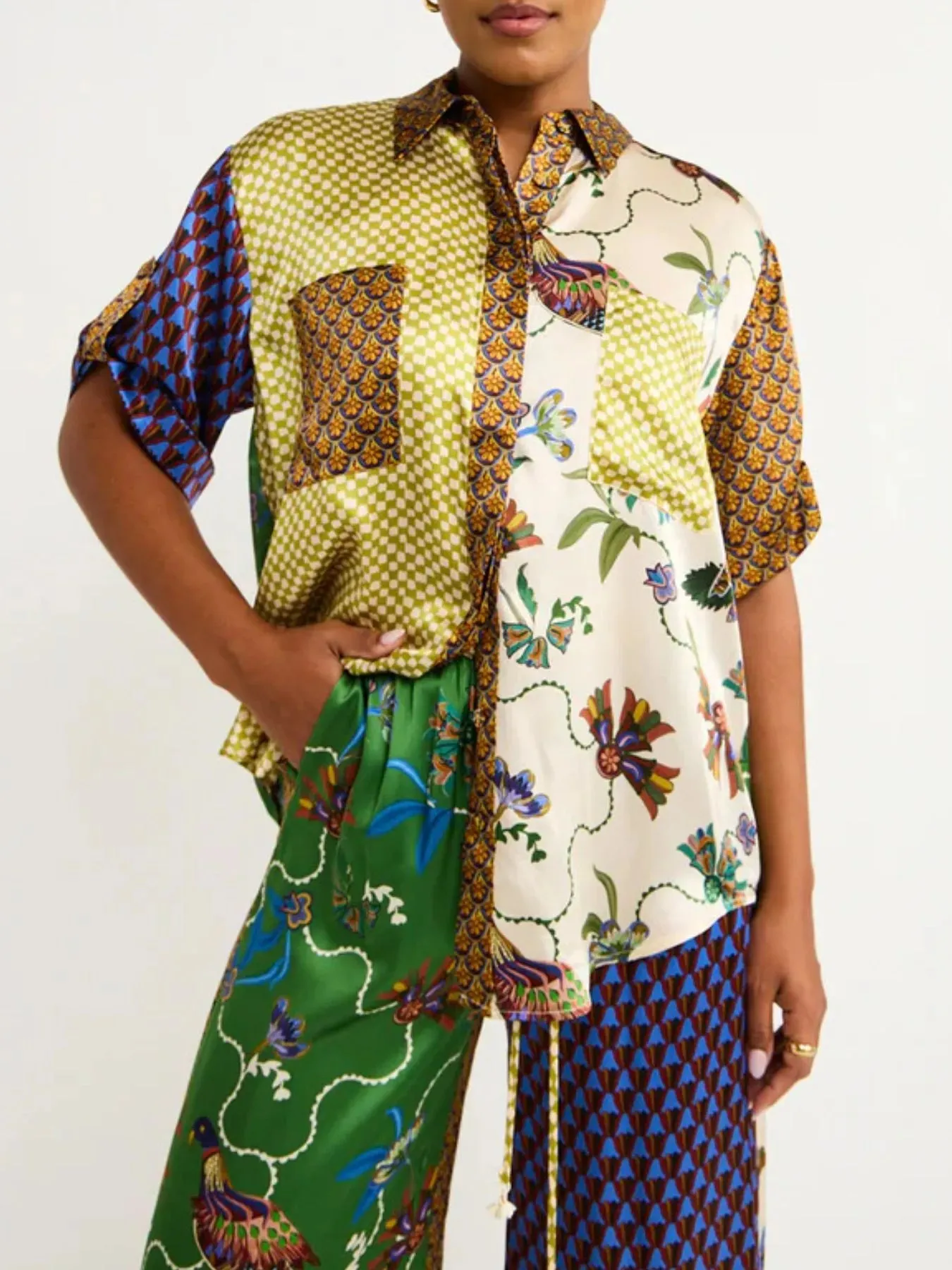 Printed Button Down Shirt and Pants Set sold by Charming Charlie product image thumbnail 3