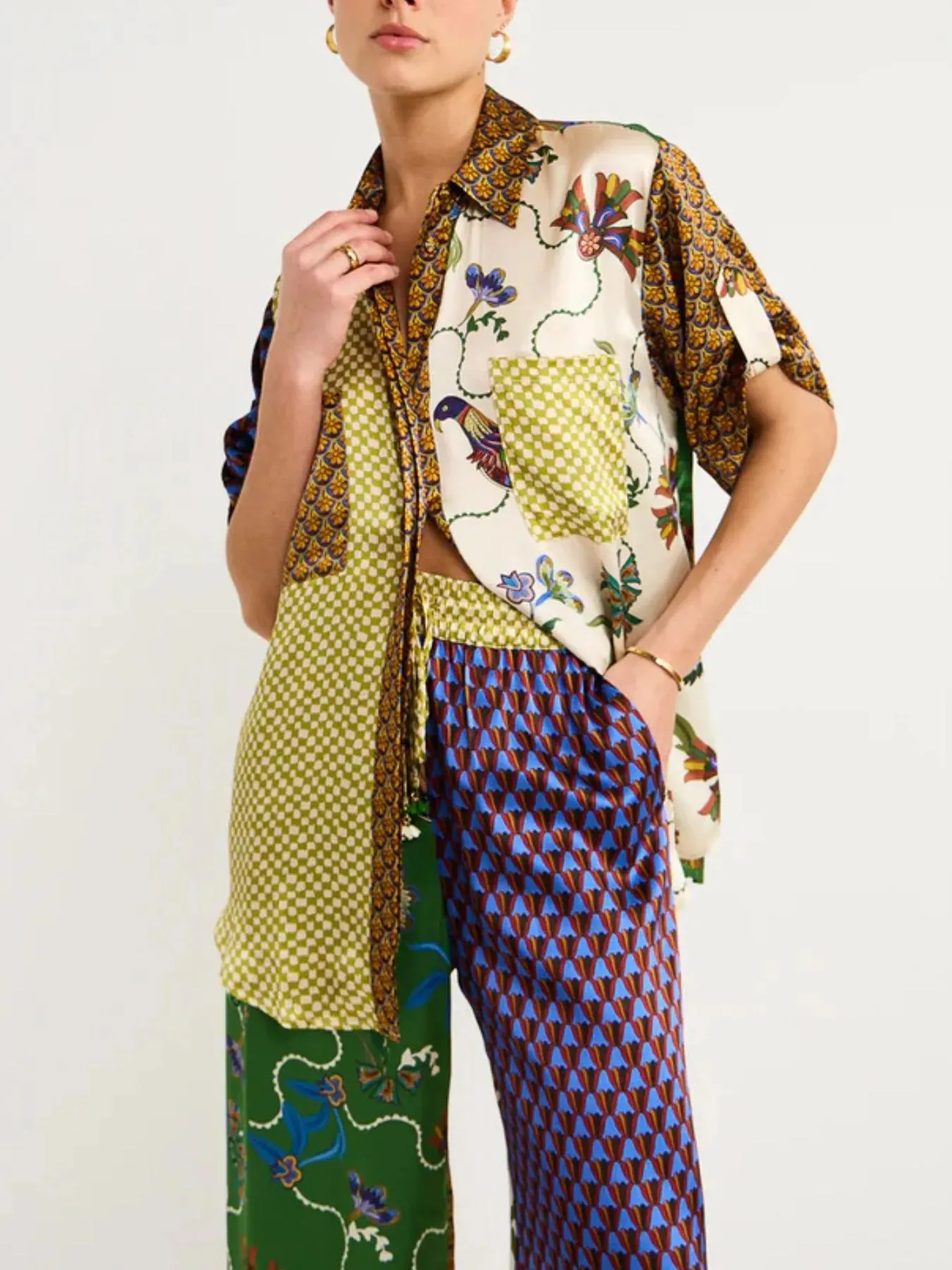 Printed Button Down Shirt and Pants Set sold by Charming Charlie product image thumbnail 2