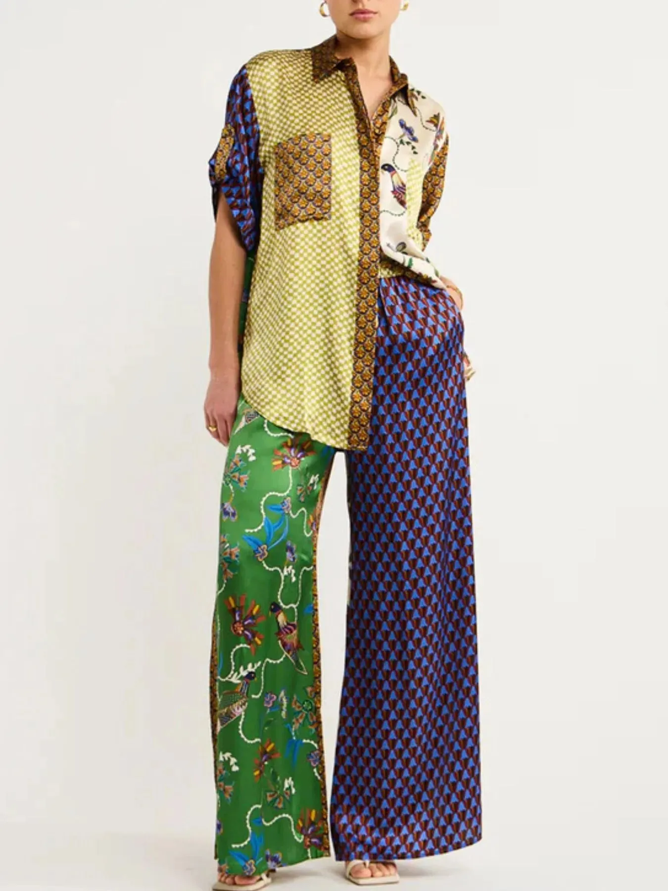 Printed Button Down Shirt and Pants Set sold by Charming Charlie product image thumbnail 5
