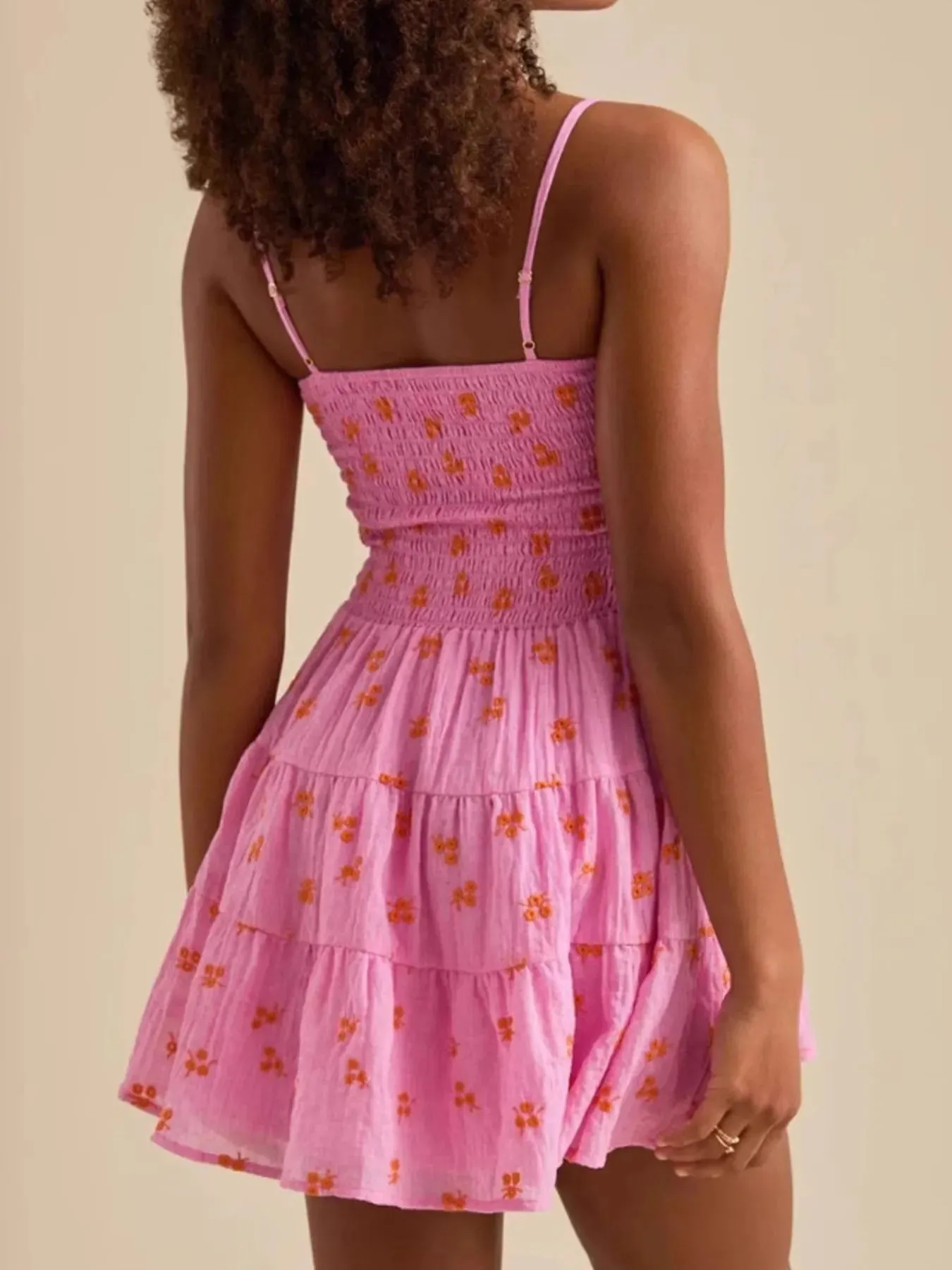 Floral Smocked Tiered Mini Cami Dress sold by Charming Charlie product image thumbnail 4