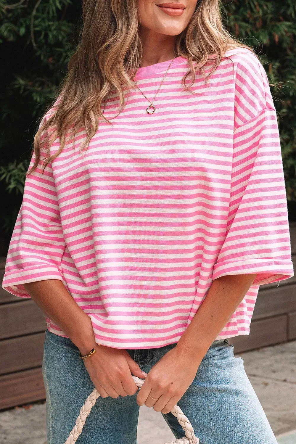 Striped Tie-Back Blouse with Cutout Detail sold by Charming Charlie product image thumbnail 2