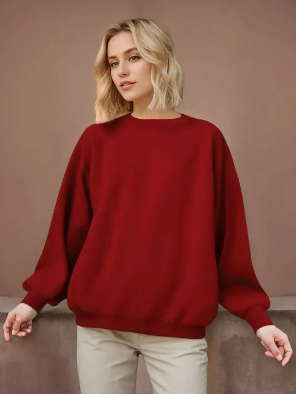 Oversized Round Neck Long Sleeve Knit Top sold by Charming Charlie