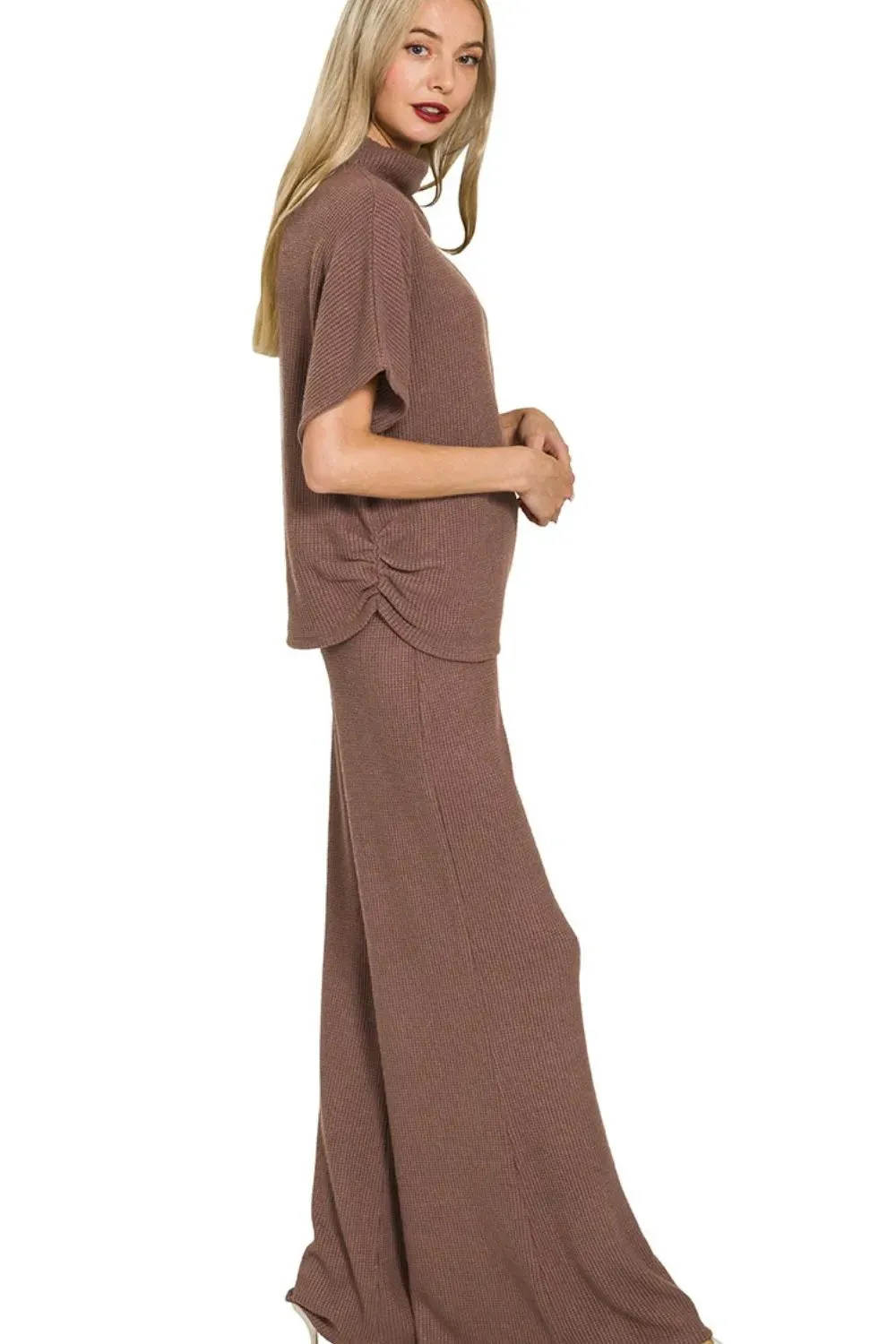 Zenana Sweater Mock Neck Top & Long Pants Set sold by Charming Charlie product image thumbnail 2
