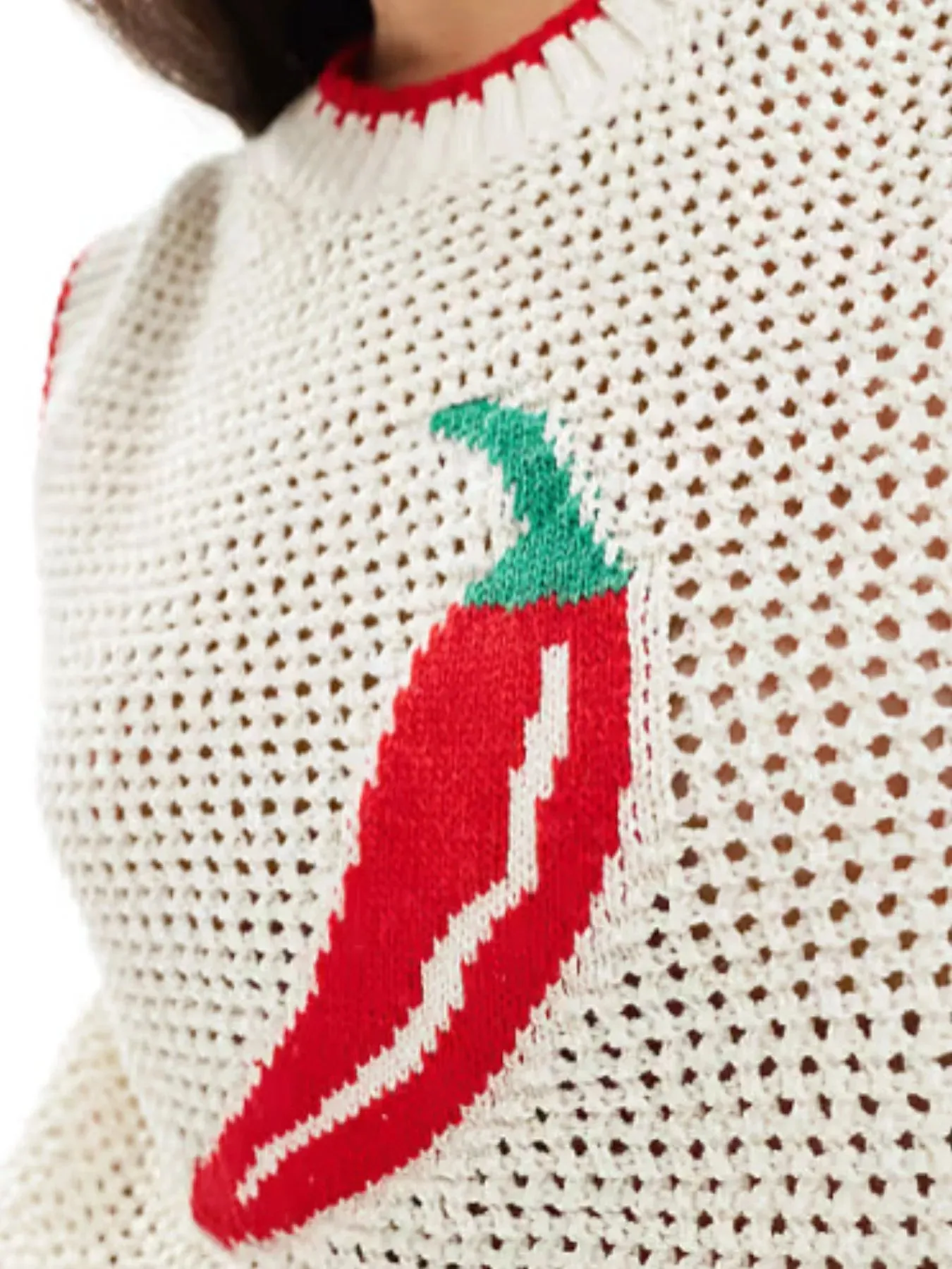 Chili Pepper Crochet Knit Tank Top sold by Charming Charlie product image thumbnail 2