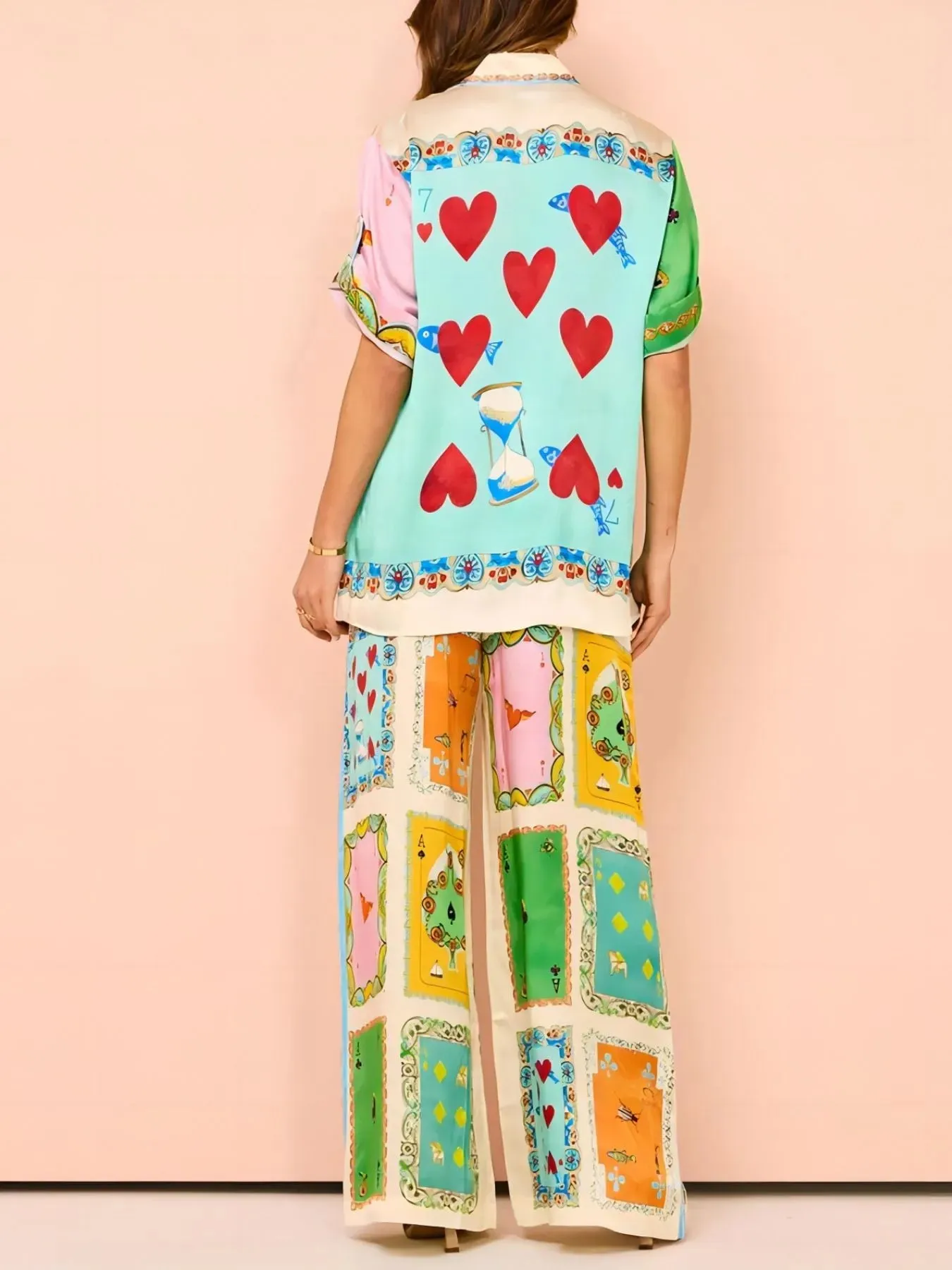 Printed Button Down Shirt and Pants Set sold by Charming Charlie product image thumbnail 5