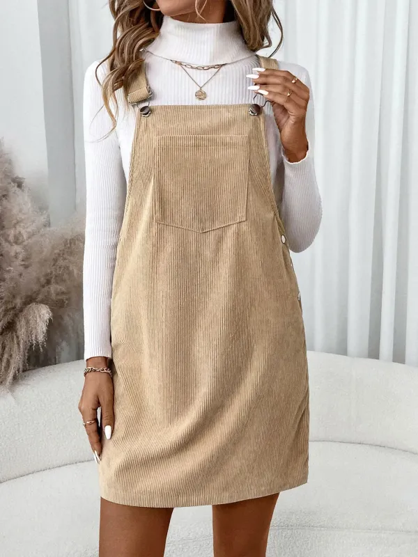 Corduroy Overall Dress with Pocket sold by Charming Charlie