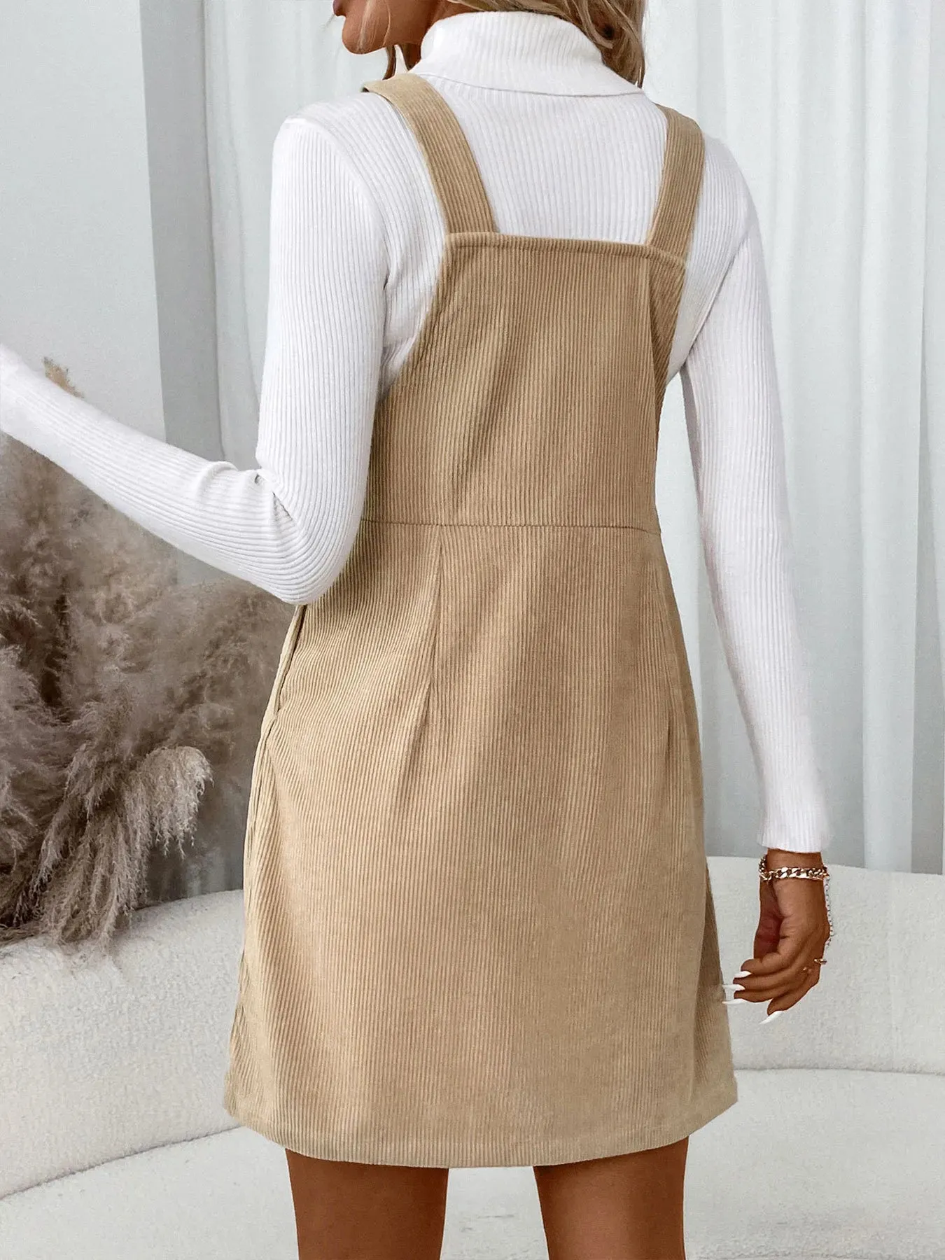 Corduroy Overall Dress with Pocket sold by Charming Charlie product image thumbnail 5