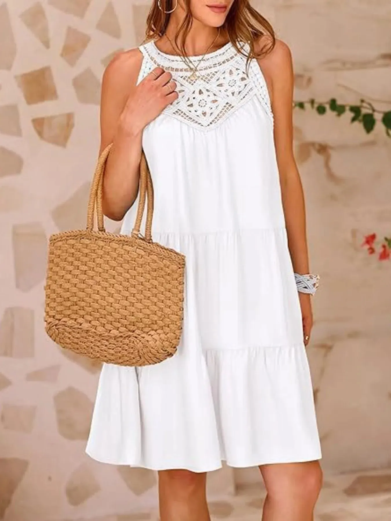 Crochet Lace Tiered Summer Dress sold by Charming Charlie product image thumbnail 2