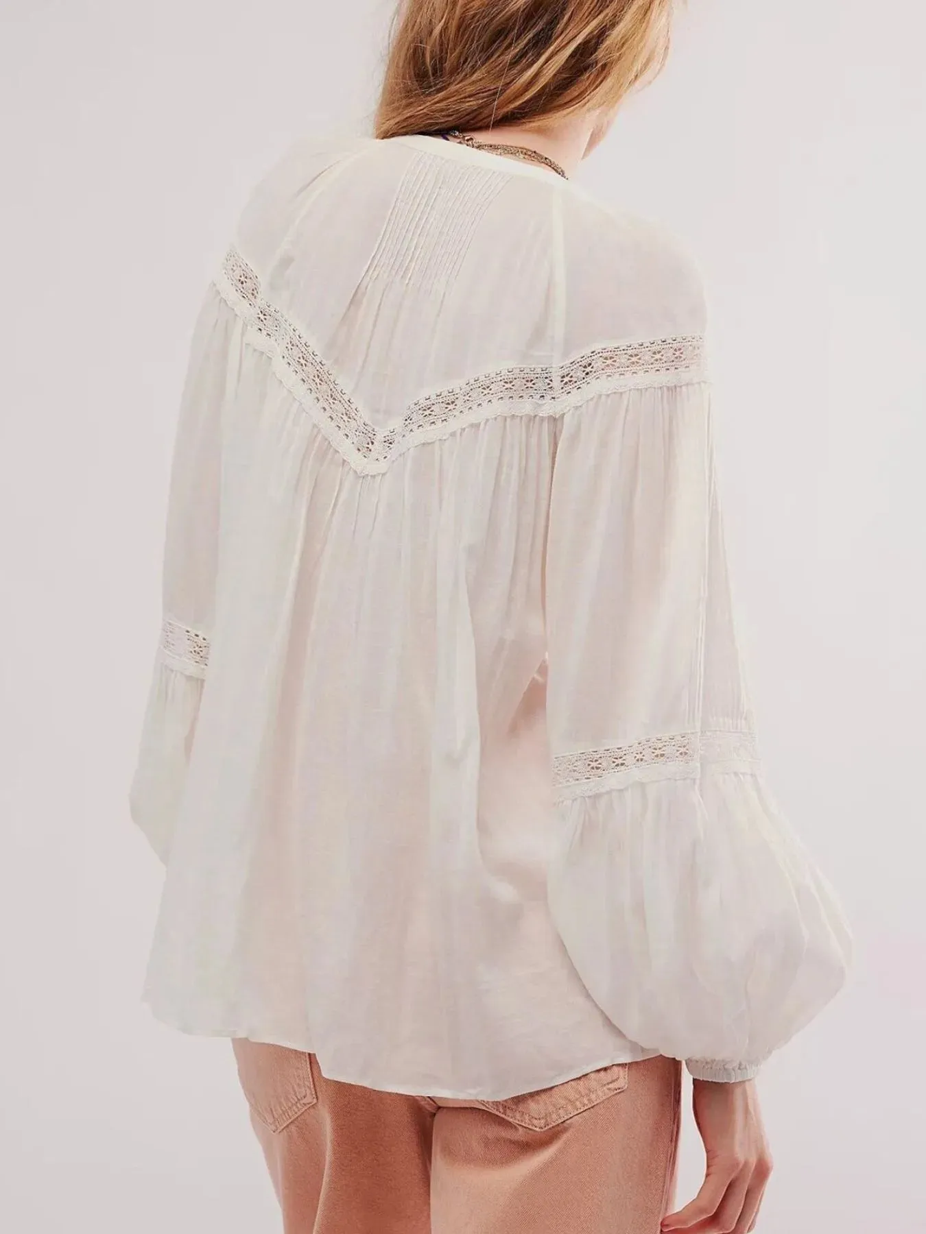 Lace Trim Balloon Sleeve Blouse sold by Charming Charlie product image thumbnail 2